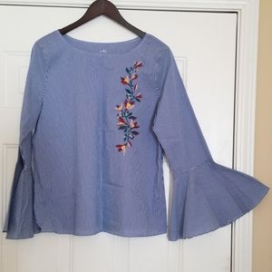 St John's Bay Floral Detail Shirt